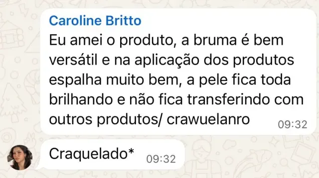 Depoimento de Caroline Britto sobre a Bruma Glowzão